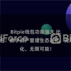 Bitpie钱包功能强大 比特派钱包：数字资产管理生态进化，无限可能！