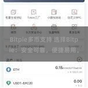 Bitpie多币支持 选择Bitpie：安全可靠，便捷易用。