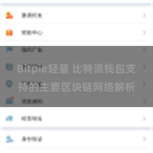 Bitpie轻量 比特派钱包支持的主要区块链网络解析