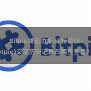 Bitpie钱包功能 比特派(Bitpie)交易历史记录在哪里查看？